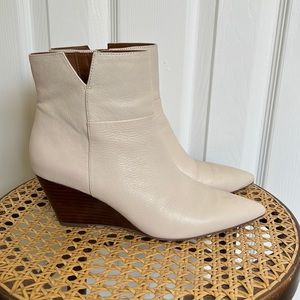 Franco Sarto Off white wedge leather booties